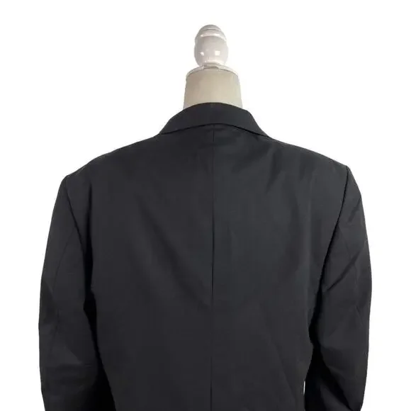 Oscar de La Renta Single Breasted 100% Wool Black Men's Suit Jacket Size 40S